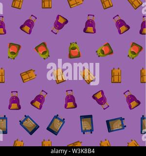 Seamless Pattern with Colorful School Rucksacks Vector Stock Vector