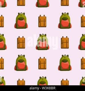 Seamless Pattern with Colorful School Rucksacks Vector Stock Vector