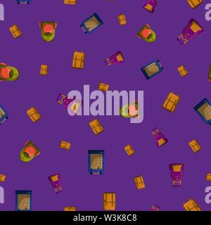Seamless Pattern with Colorful School Rucksacks Vector Stock Vector
