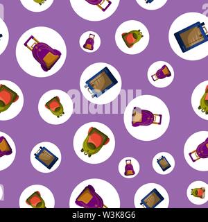 Seamless Pattern with Colorful School Rucksacks Vector Stock Vector