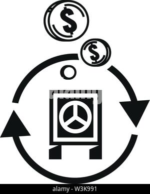 Return money safe icon. Simple illustration of return money safe vector icon for web design isolated on white background Stock Vector
