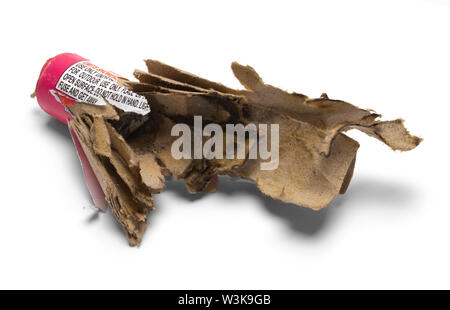 Large Exploded Firework Isolated on White Background. Stock Photo