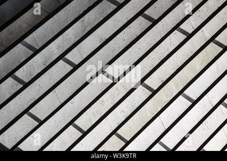 Side view of a minimalist window construction surrounding the dome in Temppeliaukio Church (Helsinki, Finland). Light and shadow create an interesting Stock Photo