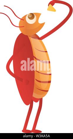 Cockroach eating icon. Cartoon of cockroach eating vector icon for web design isolated on white background Stock Vector