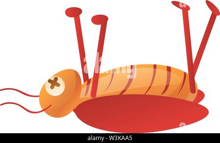 Dead cockroach icon. Cartoon of dead cockroach vector icon for web design isolated on white background Stock Vector