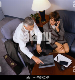 Businessman in business women working together Stock Photo