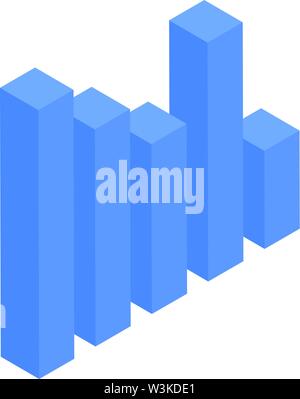 Blue chart icon, isometric style Stock Vector