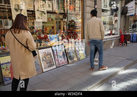 Stockholm artstand with people regarding street art objects Stock Photo