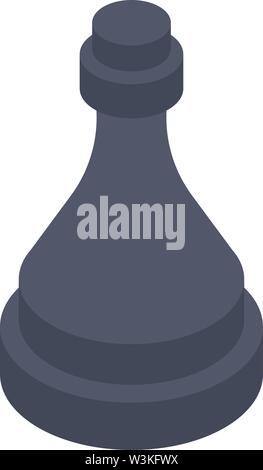 Black pawn chess icon, isometric style Stock Vector