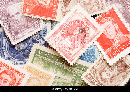 Various Postage stamps from Argentina Stock Photo