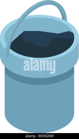 Coal bucket icon, isometric style Stock Vector