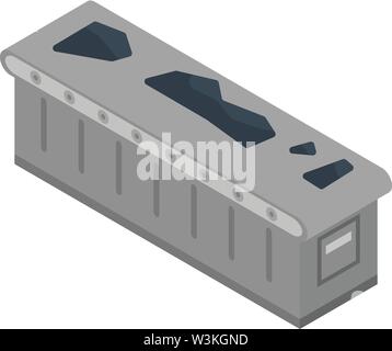 Coal conveyor icon, isometric style Stock Vector