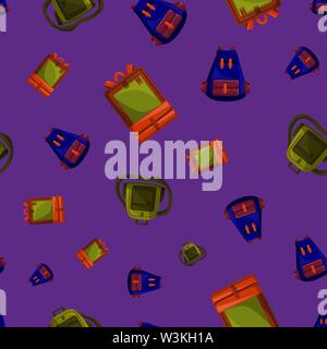 Seamless Pattern with Colorful School Bag Vector Stock Vector