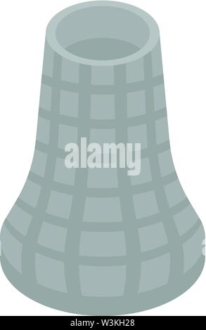 Cooling tower icon, isometric style Stock Vector