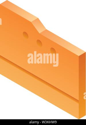 Computer folder icon, isometric style Stock Vector