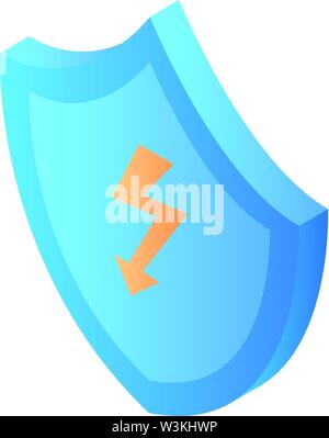 Computer security symbol icon, isometric style Stock Vector