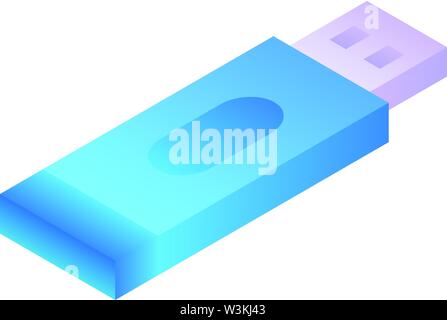 USB flash drive icon, isometric style Stock Vector