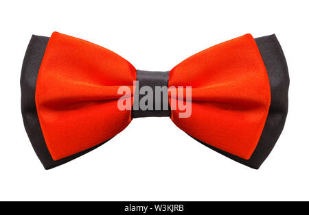 Red and Black Bow Tie Isolated on White Background. Stock Photo