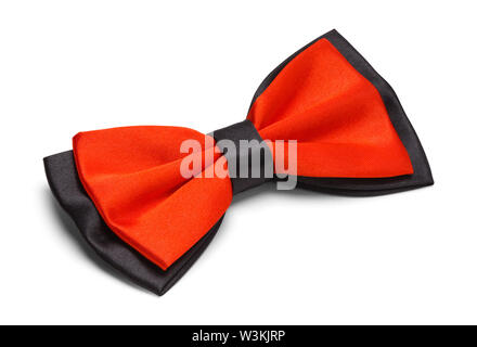Red and Black Bow Tie Isolated on White Background. Stock Photo