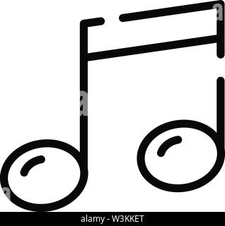 Single musical note icon, outline style Stock Vector