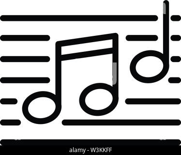 Musical notes icon, outline style Stock Vector