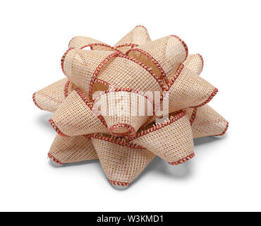 Rustic Gift Bow Isolated on White Background. Stock Photo