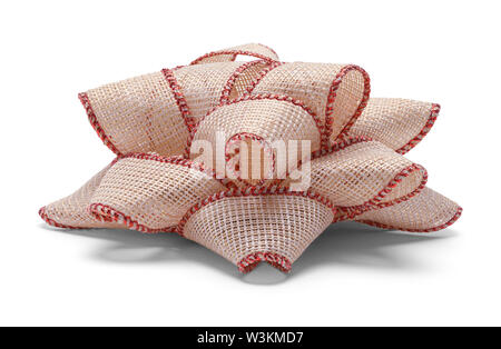 Rustic Present Bow Isolated on White Background. Stock Photo