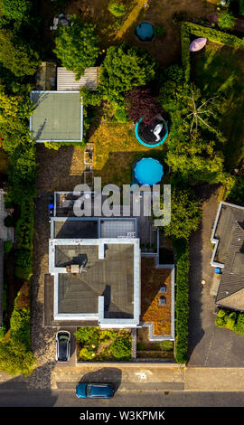 Aerial view of the existing Hammer Bauhaus inventory in Hammer Osten in the area Ostenallee, here Bauhaus Oldemeier Elchstrasse 2, Bad Hamm, Hamm, Ruh Stock Photo