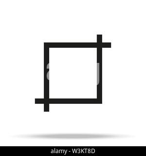 Crop tool button vector icon on white background Stock Vector