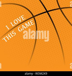 Orange basketball background with white slogan text Stock Vector