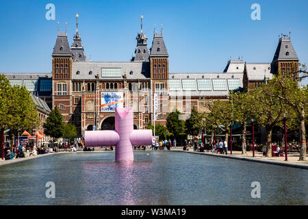 Amsterdam, Netherlands, downtown, Old Town, Museumplein, Rijksmuseum, Stock Photo