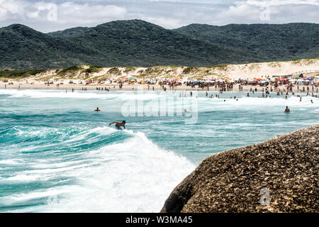 Joaquina Beach. Florianopolis, Santa Catarina, Brazil. Stock Photo