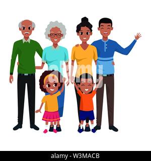 Family parents and childrens cartoons Stock Vector