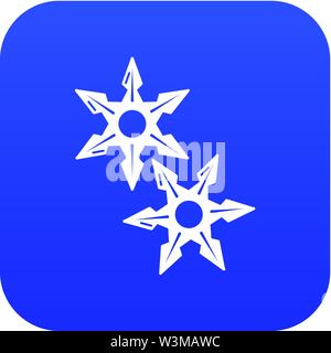 Ninja stars icon, simple black style Stock Vector