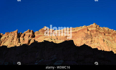 Cliff in shadow in Capitol Reef National Park, USA Stock Photo