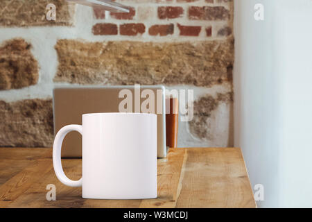 White Mug Mockup. Perfect for businesses selling mugs, just overlay your quote or design on to the image. Stock Photo