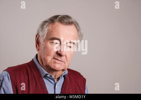 Portrait of frustrated senior man - isolated Stock Photo