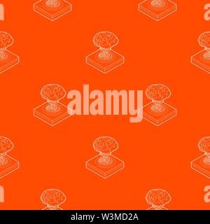 Nuclear explosion pattern vector orange Stock Vector