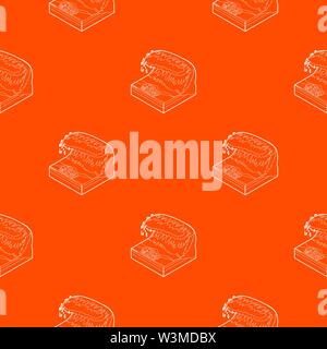 Tsunami wave pattern vector orange Stock Vector