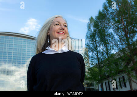 Smiling mature woman in Washington DC Stock Photo