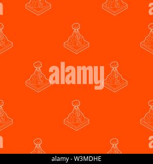 Volcano erupting pattern vector orange Stock Vector