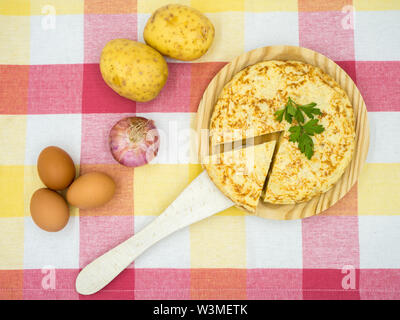 Tortilla de patatas (typical Spanish cuisine) Stock Photo