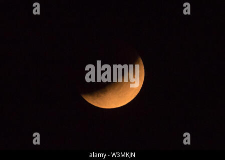 Partial Lunar Eclipse on the 50th anniversary of Apollo 11 Moon Mission ...