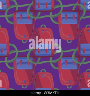 Seamless Pattern with Colorful School Bag Vector Stock Vector
