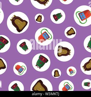 Seamless Pattern with Colorful School Bag Vector Stock Vector