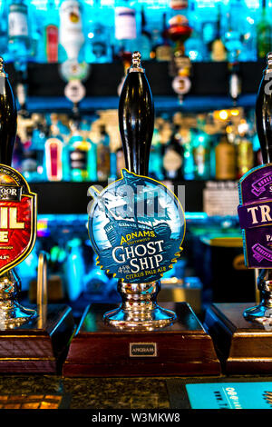 Ghost Ship beer on tap (The Mermaid Inn), Newquay, Cornwall, UK