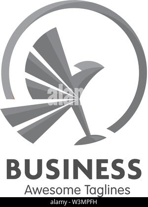 creative eagle bird with circle logo vector, falcon circle logo design Stock Vector
