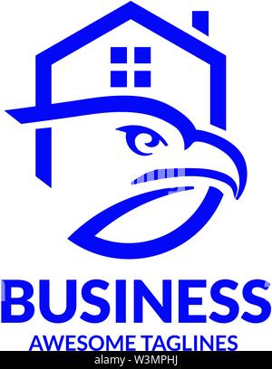 creative eagle house real estate logo vector Stock Vector