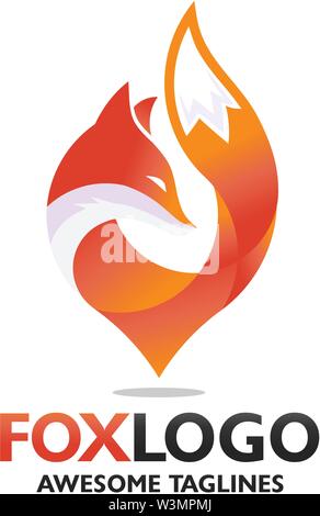 creative colorful Fox point modern logo vector concept element Stock Vector