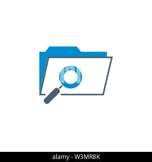 Search Folder related vector glyph icon. Stock Vector